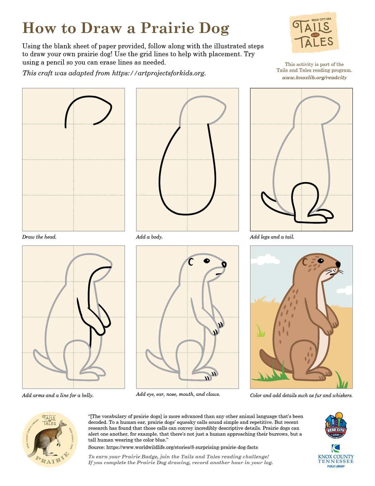 How to Draw a Prairie Dog Knox County Public Library