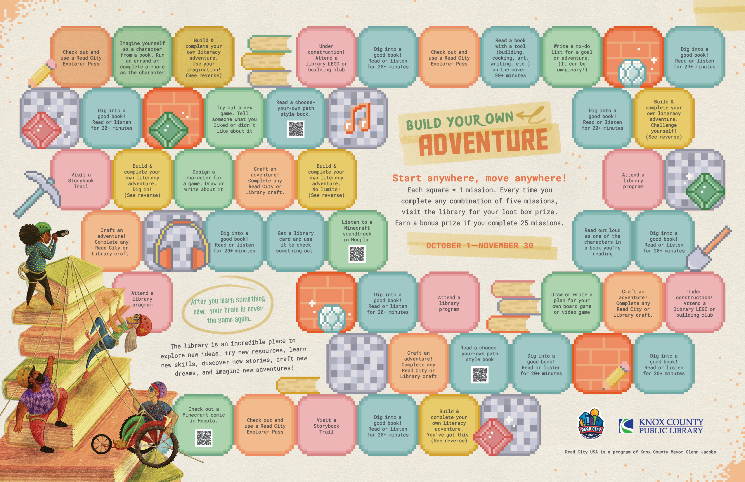 Build Your Own Adventure - gameboard with colorful squares