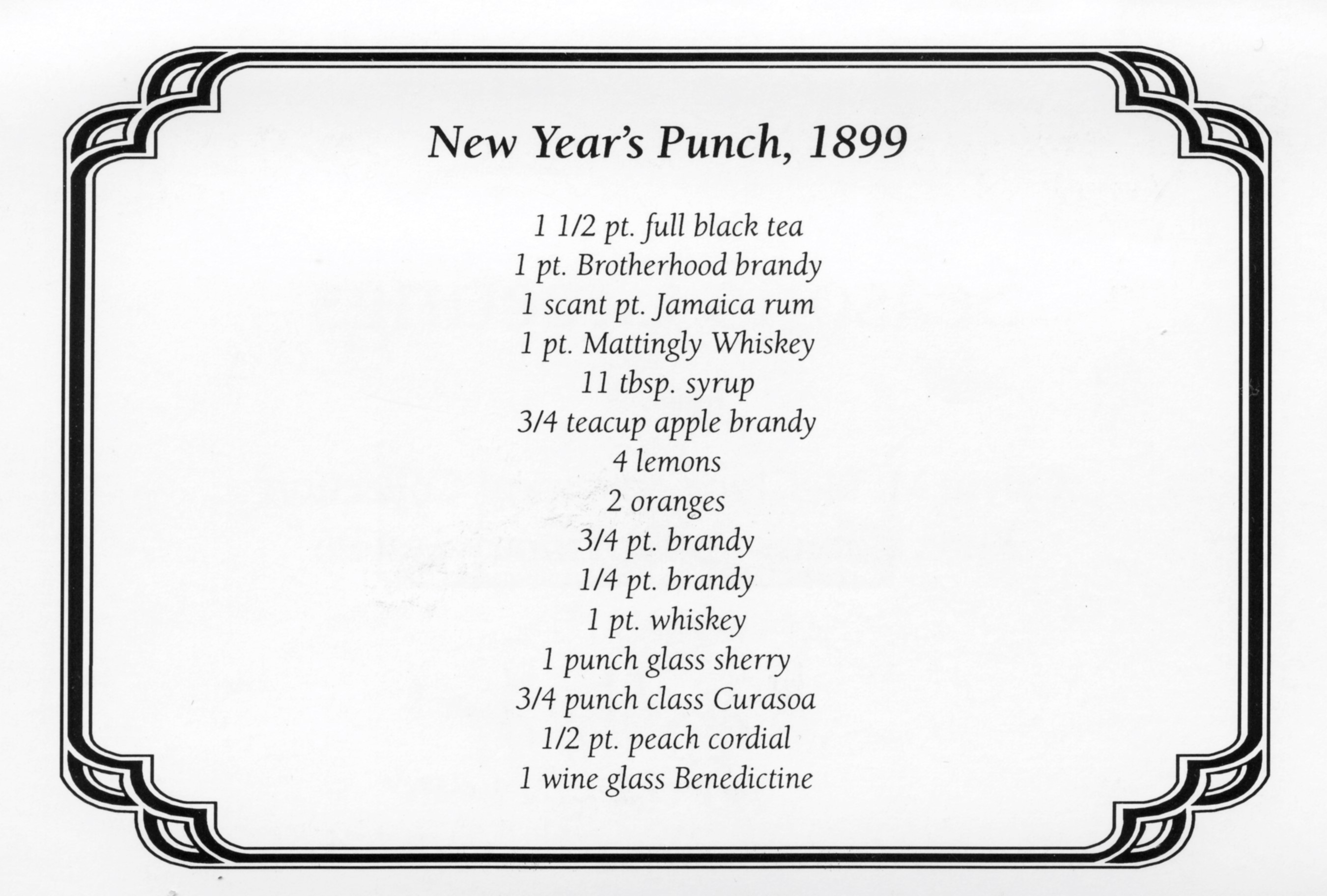 Recipe for punch 