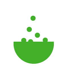 beaker graphic with green bubbles