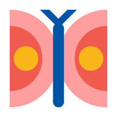 graphic of a pink and blue butterfly