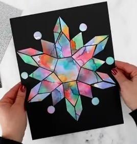 Watercolor snowflake creation