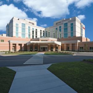 A morning shot of Parkwest Medical Center under a blue sky